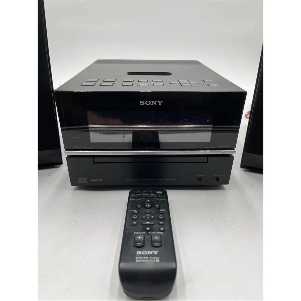 Sony Micro Hi-Fi Shelf System CD Player Radio iPod Dock Remote HCD-BX20i Works